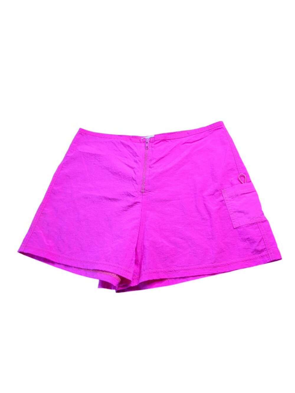 Vintage 90s Catalina Hot Pink High Waisted Nylon Shorts M Neon Beach Barbiecore